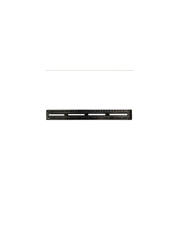 Tipómetro alumínio Negro, calcular líneas 30 cm